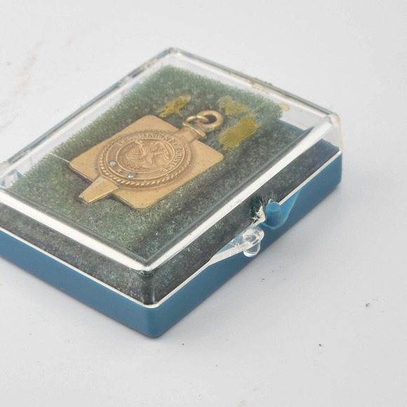 Vintage  diamond chips 2, pendant fob, DOJ INS legacy gold filled10K - Picture 6 of 8